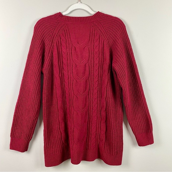 J. Jill NWT Chenille Cabled Tunic In Cherrywine Color Size Medium - Picture 7 of 14